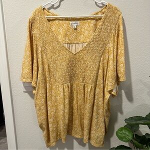 Wonderly Flutter Sleeve Floral Top